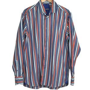 Visconti Men’s‎ Button Down Multicolor Stripe Shirt Cotton Large Y2K 100% Cotton